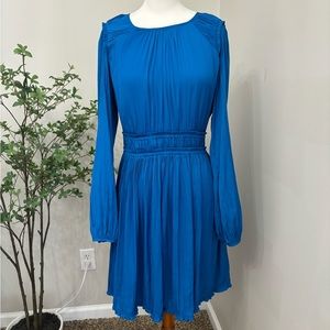 Anthropologie Maeve Blue Pleated Dress